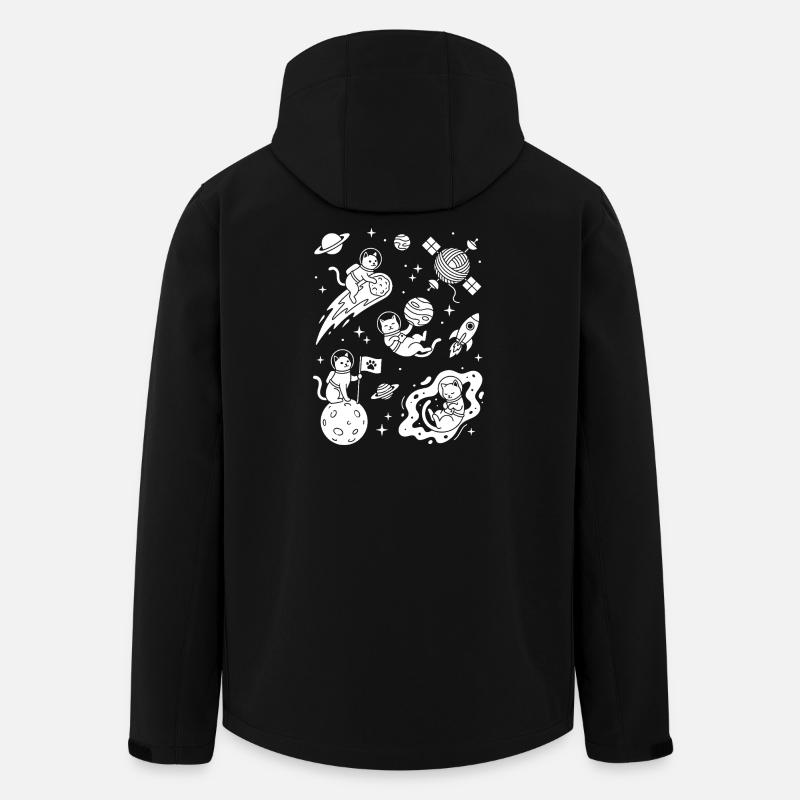 Astro Cats in space - Men’s Recycled Softshell Jacket by Stanley/Stella - black