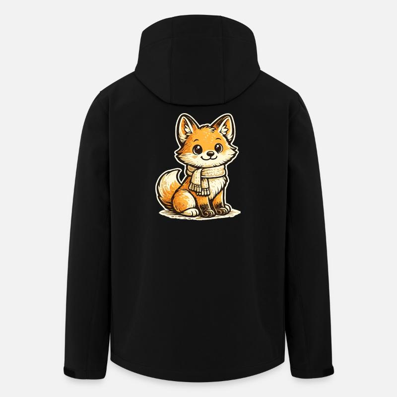 Kuschelfuchs mit Schal Cartoon - Recycelte Männer Softshell-Jacke von Stanley/Stella - Schwarz