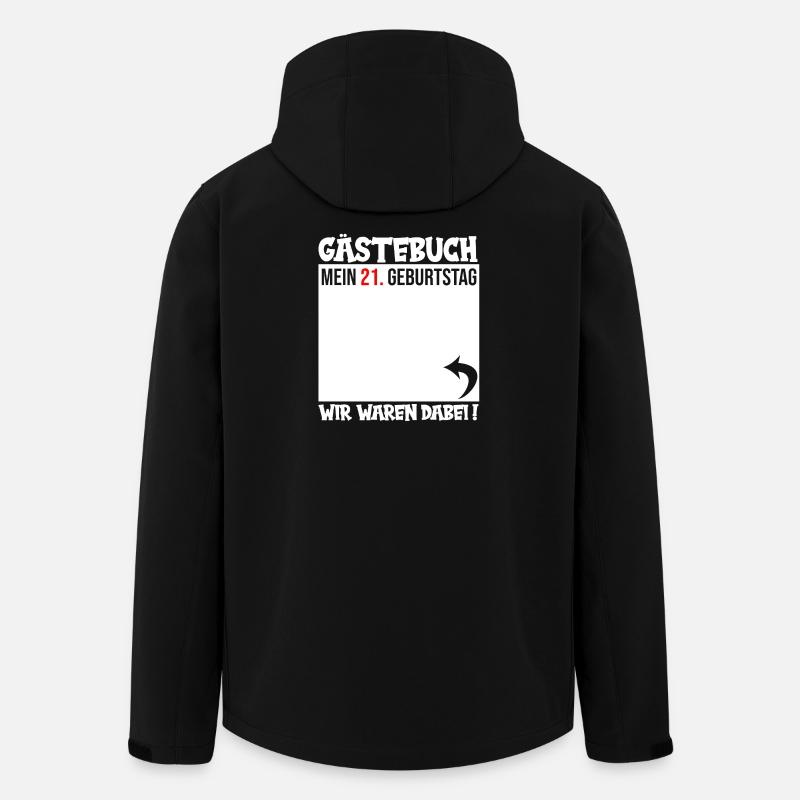 Guestbook 21st Birthday – Bold Font - Men’s Recycled Softshell Jacket by Stanley/Stella - black
