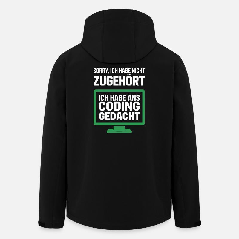 Affichage de la pensée de codage - Veste softshell homme en polyester recyclé Stanley/Stella - noir