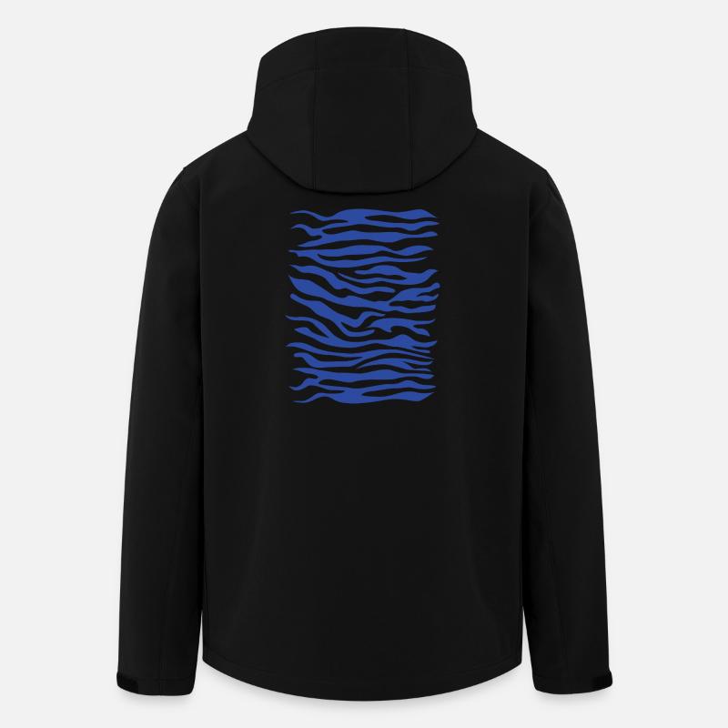 Zebra Pattern Blue - Men’s Recycled Softshell Jacket by Stanley/Stella - black