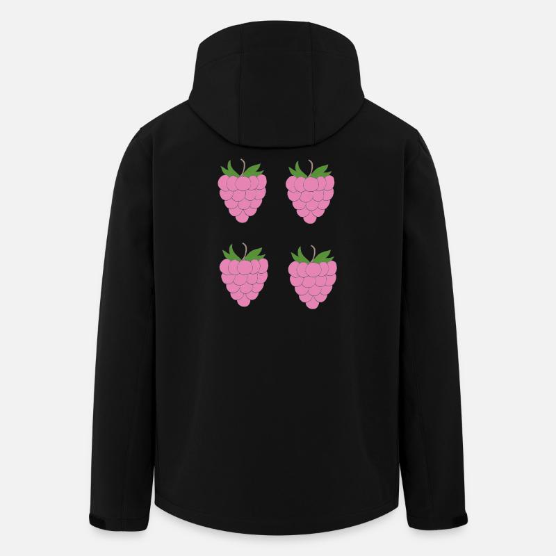 Motif de double grappe de framboise - Veste softshell homme en polyester recyclé Stanley/Stella - noir