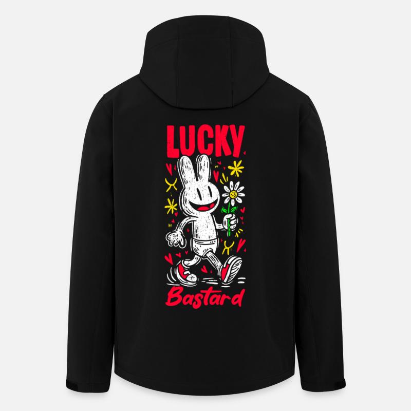 Bunny Pop Art with Flower - Men’s Recycled Softshell Jacket by Stanley/Stella - black