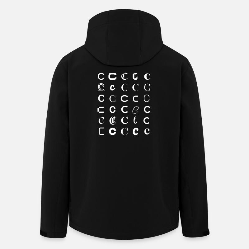 Typografie C-Glyphen-Monogramm-Satz - Recycelte Männer Softshell-Jacke von Stanley/Stella - Schwarz