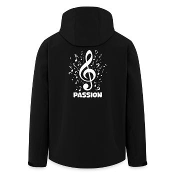 PASSION Notenschlüssel Musik Design - Recycelte Männer Softshell-Jacke von Stanley/Stella - Schwarz - Hinten - AI Model Male 185 light (185cm)