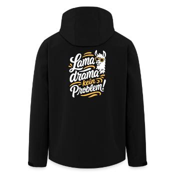 Kein Panik Lama Spruch Lustig Design - Recycelte Männer Softshell-Jacke von Stanley/Stella - Schwarz - Hinten - AI Model Male 185 light (185cm)