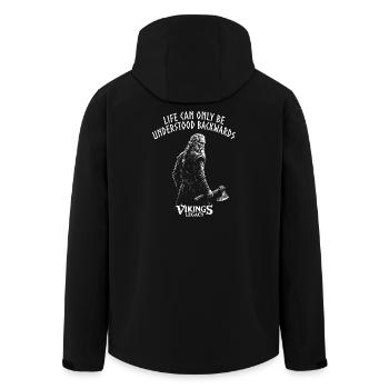 Life can only be understood backwards - Men’s Recycled Softshell Jacket by Stanley/Stella - black - Back - AI Model Male 185 light (185cm)