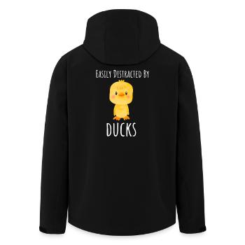 Leicht abgelenkt von Ducks lustiges Geschenk - Recycelte Männer Softshell-Jacke von Stanley/Stella - Schwarz - Hinten - AI Model Male 185 light (185cm)