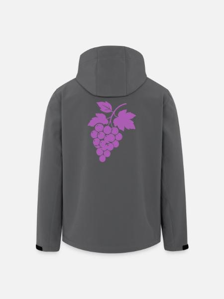 Purple Grapes Silhouette - Men’s Recycled Softshell Jacket by Stanley/Stella - black