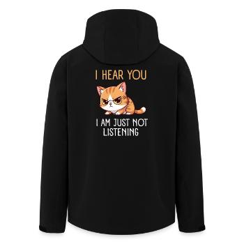Funny Cat Mom Gift for Crazy Cat Lady - Men’s Recycled Softshell Jacket by Stanley/Stella - black - Back - AI Model Male 185 light (185cm)