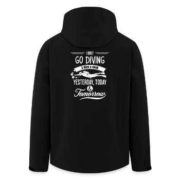 Funny Scuba Quote - Men’s Recycled Softshell Jacket by Stanley/Stella - black - Back - AI Model Male 185 light (185cm)