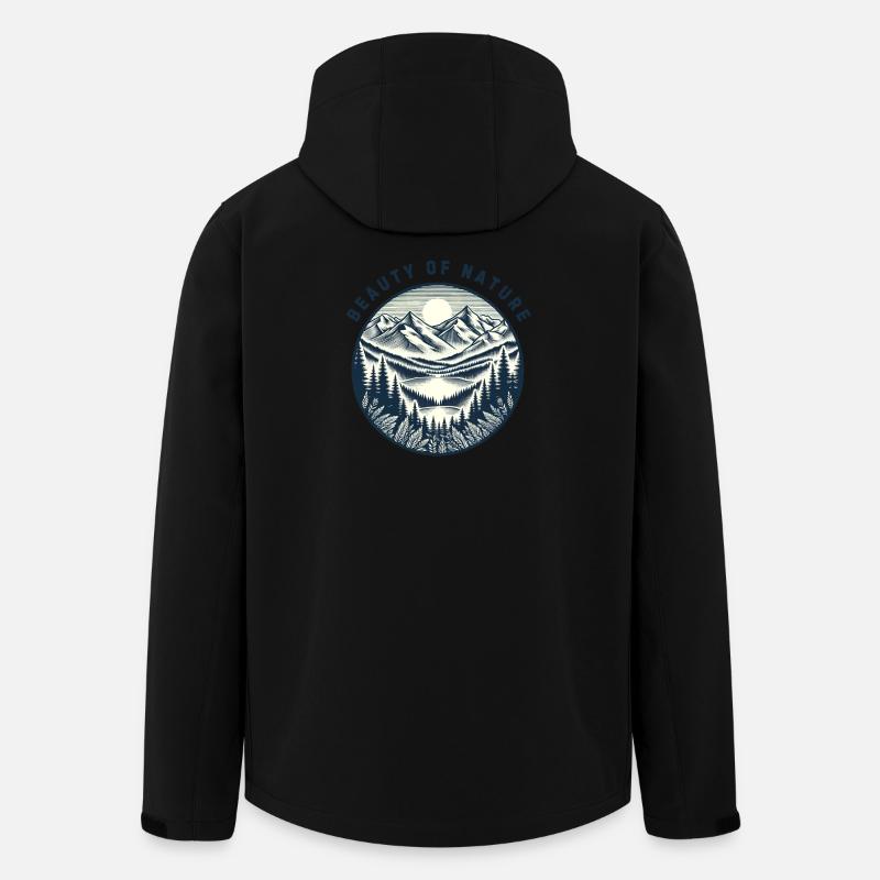 Berge Jahrgang - Recycelte Männer Softshell-Jacke von Stanley/Stella - Schwarz