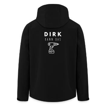 Dirk Name Handwerker Werkzeug Akkuschrauber - Recycelte Männer Softshell-Jacke von Stanley/Stella - Schwarz - Hinten - AI Model Male 185 light (185cm)