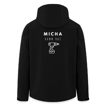 Michael Name Handwerker Werkzeug Akkuschrauber - Recycelte Männer Softshell-Jacke von Stanley/Stella - Schwarz - Hinten - AI Model Male 185 light (185cm)