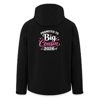 Adorable Cousin Design Hearts and Stars - Men’s Recycled Softshell Jacket by Stanley/Stella - black - Back - AI Model Male 185 light (185cm)