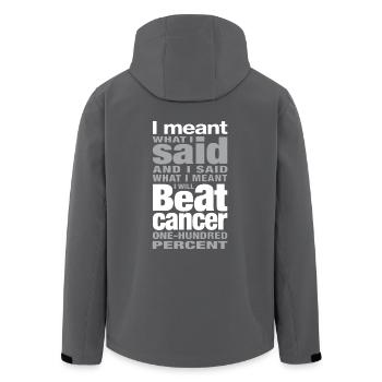 Beat Cancer Shirt - Men’s Recycled Softshell Jacket by Stanley/Stella - black - Back - AI Model Male 185 light (185cm)