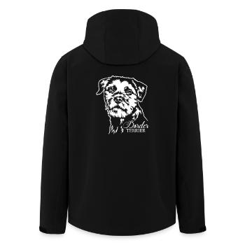 BORDER TERRIER Dog Portrait Dog Dogs Wilsigns - Men’s Recycled Softshell Jacket by Stanley/Stella - black - Back - AI Model Male 185 light (185cm)