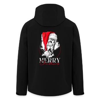 Santa Magyar Vizsla Merry Christmas Dogs Wilsigns - Men’s Recycled Softshell Jacket by Stanley/Stella - black - Back - AI Model Male 185 light (185cm)