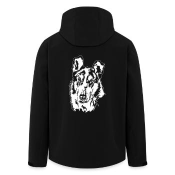 Kurzhaar Collie Portrait Hunde Hund Wilsigns - Recycelte Männer Softshell-Jacke von Stanley/Stella - Schwarz - Hinten - AI Model Male 185 light (185cm)