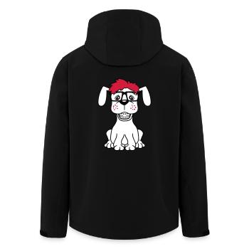 Hund Nerd Hornbrille Geek Zahnspange Schlau Lustig - Recycelte Männer Softshell-Jacke von Stanley/Stella - Schwarz - Hinten - AI Model Male 185 light (185cm)