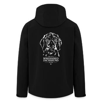 Teckel à poil dur Maman Teckel à poil dur Wilsigns - Veste softshell homme en polyester recyclé Stanley/Stella - noir - Dos - AI Model Male 185 light (185cm)