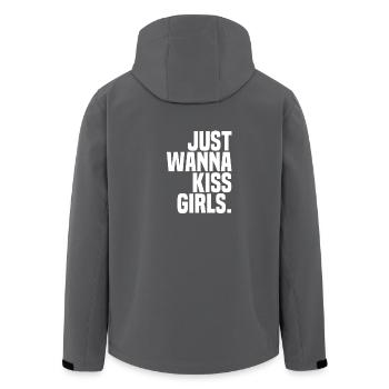 Je veux juste embrasser les filles - Veste softshell homme en polyester recyclé Stanley/Stella - charbon - Dos - AI Model Male 185 light (185cm)