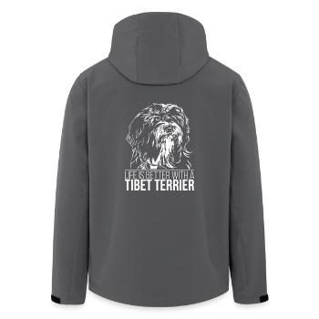 TIBET TERRIER life is better dogs Wilsigns - Men’s Recycled Softshell Jacket by Stanley/Stella - black - Back - AI Model Male 185 light (185cm)