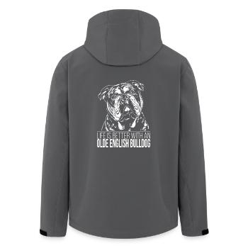 OLDE DEUTSCH BULLDOG la vie est meilleure Hunde Wilsigns - Veste softshell homme en polyester recyclé Stanley/Stella - charbon - Dos - AI Model Male 185 light (185cm)