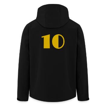 10. 10 YEARS. 10TH ANNIVERSARY. BIRTHDAY 10 YEARS - Men’s Recycled Softshell Jacket by Stanley/Stella - black - Back - AI Model Male 185 light (185cm)