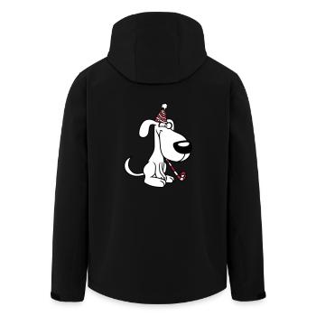 chien anniversaire réveillon nouvel an chapeau de fête célébrer crapaud - Veste softshell homme en polyester recyclé Stanley/Stella - noir - Dos - AI Model Male 185 light (185cm)