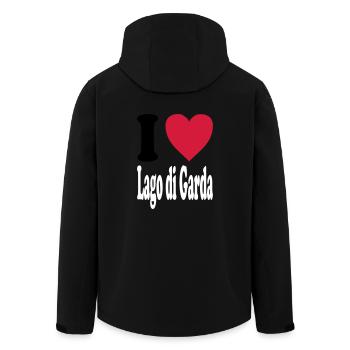 I love Lago di Garda (All Colors!) - Men’s Recycled Softshell Jacket by Stanley/Stella - black - Back - AI Model Male 185 light (185cm)