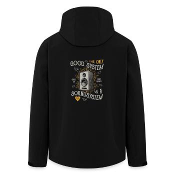 THE ONLY GOOD SYSTEM IS A SOUND SYSTEM GIFT - Men’s Recycled Softshell Jacket by Stanley/Stella - black - Back - AI Model Male 185 light (185cm)
