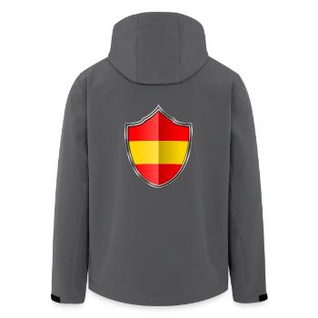 Spanien Flagge Wappen Silber 015 - Recycelte Männer Softshell-Jacke von Stanley/Stella - Anthrazit - Hinten - AI Model Male 185 light (185cm)