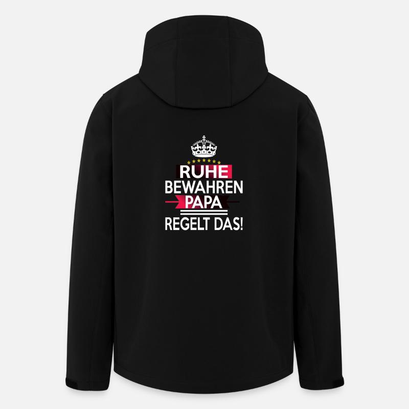 Ruhe Bewahren Papa regelt das! - Recycelte Männer Softshell-Jacke von Stanley/Stella - Schwarz