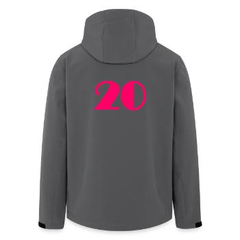 20 YEARS,20TH ANNIVERSARY,20 ANNIVERSARY 20 YEARS,20 - Men’s Recycled Softshell Jacket by Stanley/Stella - black - Back - AI Model Male 185 light (185cm)
