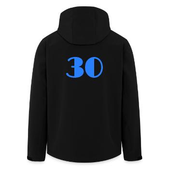 30 ANS. 30. 30e ANNIVERSAIRE. ANNIVERSAIRE 30 ANS - Veste softshell homme en polyester recyclé Stanley/Stella - noir - Dos - AI Model Male 185 light (185cm)