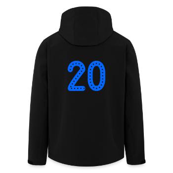 20 ANS. 20e ANNIVERSAIRE. ANNIVERSAIRE 20 ANS. 20 - Veste softshell homme en polyester recyclé Stanley/Stella - noir - Dos - AI Model Male 185 light (185cm)