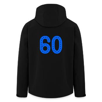 60 JAHRE. 60-jähriges JUBILÄUM. JUBILÄUM 60 JAHRE. 60 - Recycelte Männer Softshell-Jacke von Stanley/Stella - Schwarz - Hinten - AI Model Male 185 light (185cm)