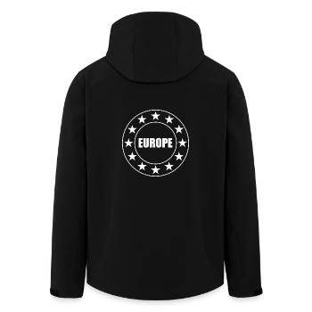 Europe Europe drapeau drapeau noir blanc - Veste softshell homme en polyester recyclé Stanley/Stella - noir - Dos - AI Model Male 185 light (185cm)