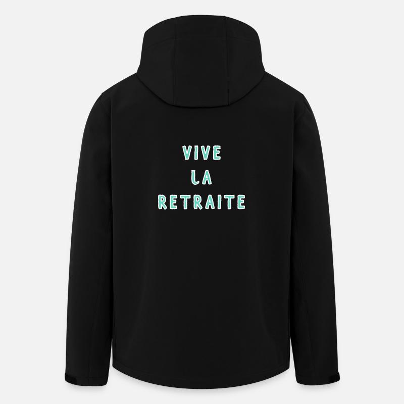BONNE RETRAITE. JOYEUSE RETRAITE. VIVE LA RETRAITE - Veste softshell homme en polyester recyclé Stanley/Stella - noir