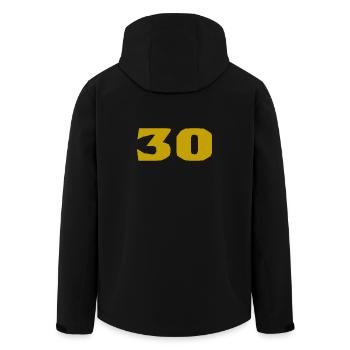 30. 30 ANS. 30e ANNIVERSAIRE. ANNIVERSAIRE 30 ANS. - Veste softshell homme en polyester recyclé Stanley/Stella - noir - Dos - AI Model Male 185 light (185cm)
