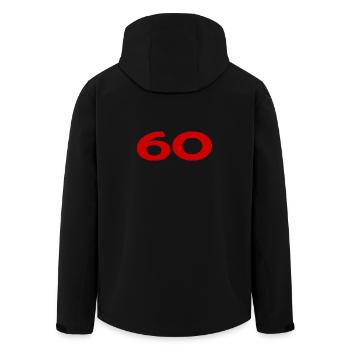 60. 60 ANS. 60e ANNIVERSAIRE. ANNIVERSAIRE 60 ANS. - Veste softshell homme en polyester recyclé Stanley/Stella - noir - Dos - AI Model Male 185 light (185cm)