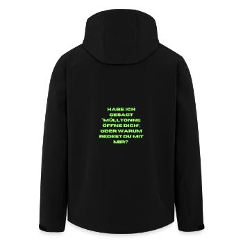 I said "Open the garbage can" - Men’s Recycled Softshell Jacket by Stanley/Stella - black - Back - AI Model Male 185 light (185cm)