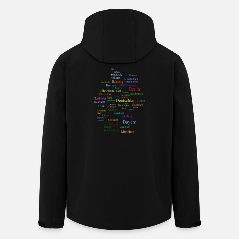 Deutschland Karte - Recycelte Männer Softshell-Jacke von Stanley/Stella - Schwarz