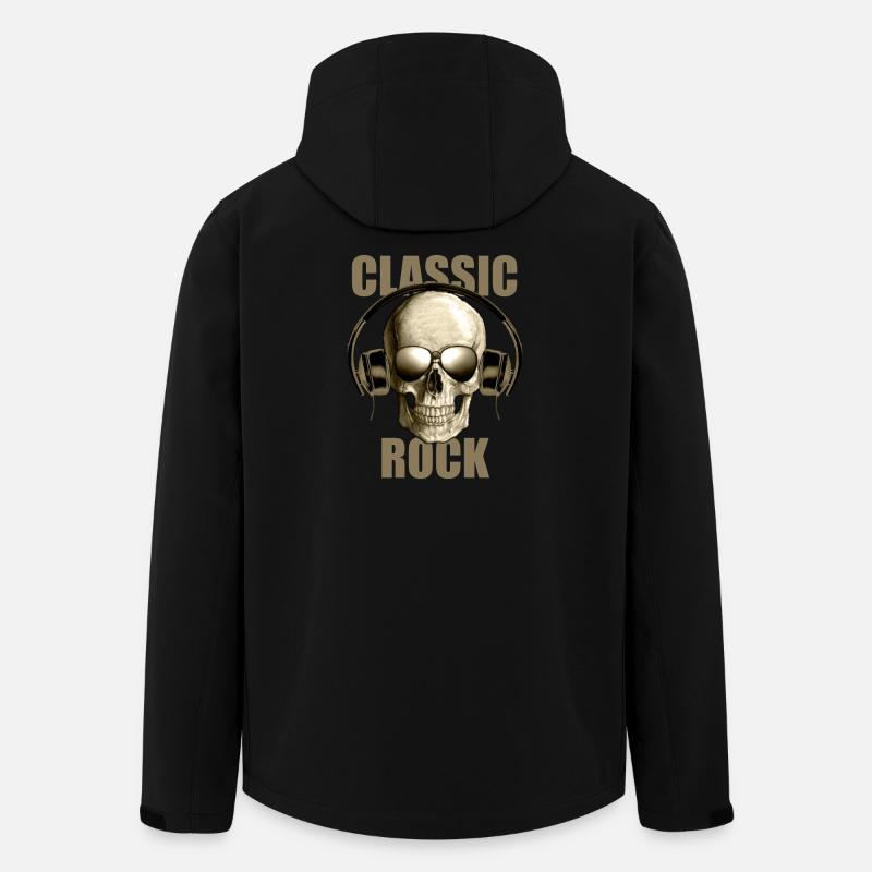 Classic Rock Skull With Headphones Design - Men’s Recycled Softshell Jacket by Stanley/Stella - black