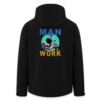 Dj Man au travail - Veste softshell homme en polyester recyclé Stanley/Stella - noir - Dos - AI Model Male 185 light (185cm)