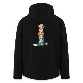 small earthworm as a cowboy in a western boot - Men’s Recycled Softshell Jacket by Stanley/Stella - black - Back - AI Model Male 185 light (185cm)