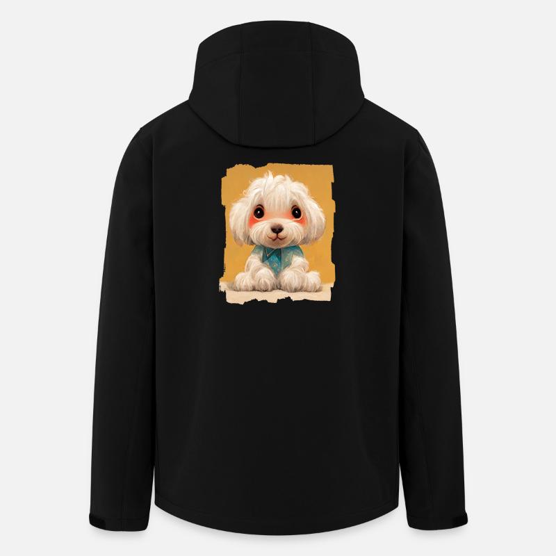 Baby Bichon Hund süß - Recycelte Männer Softshell-Jacke von Stanley/Stella - Schwarz