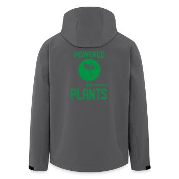 Angetrieben von Pflanzen - Recycelte Männer Softshell-Jacke von Stanley/Stella - Schwarz - Hinten - AI Model Male 185 light (185cm)