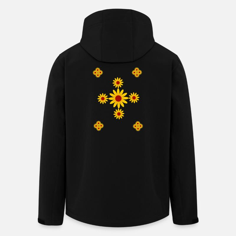 Sonnenblumenblüten - Recycelte Männer Softshell-Jacke von Stanley/Stella - Schwarz
